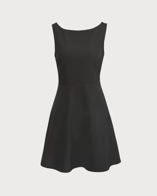 Black Boat Mini Dress